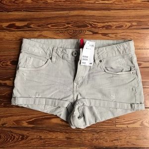 NWT H&M Divided Grey Distressed Denim Shorts